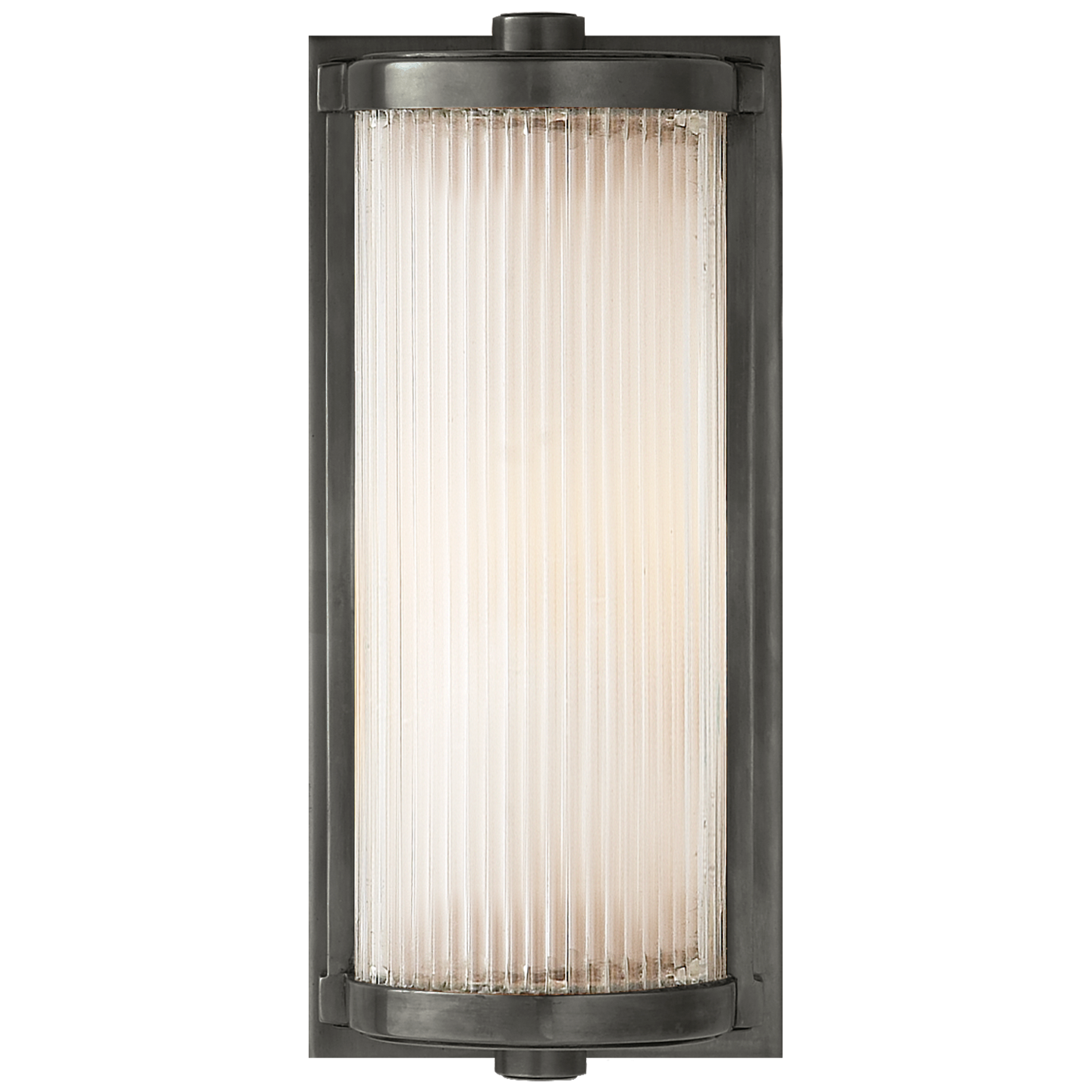 Dresser Short Glass Rod Light in Bronze with Frosted Glass Liner