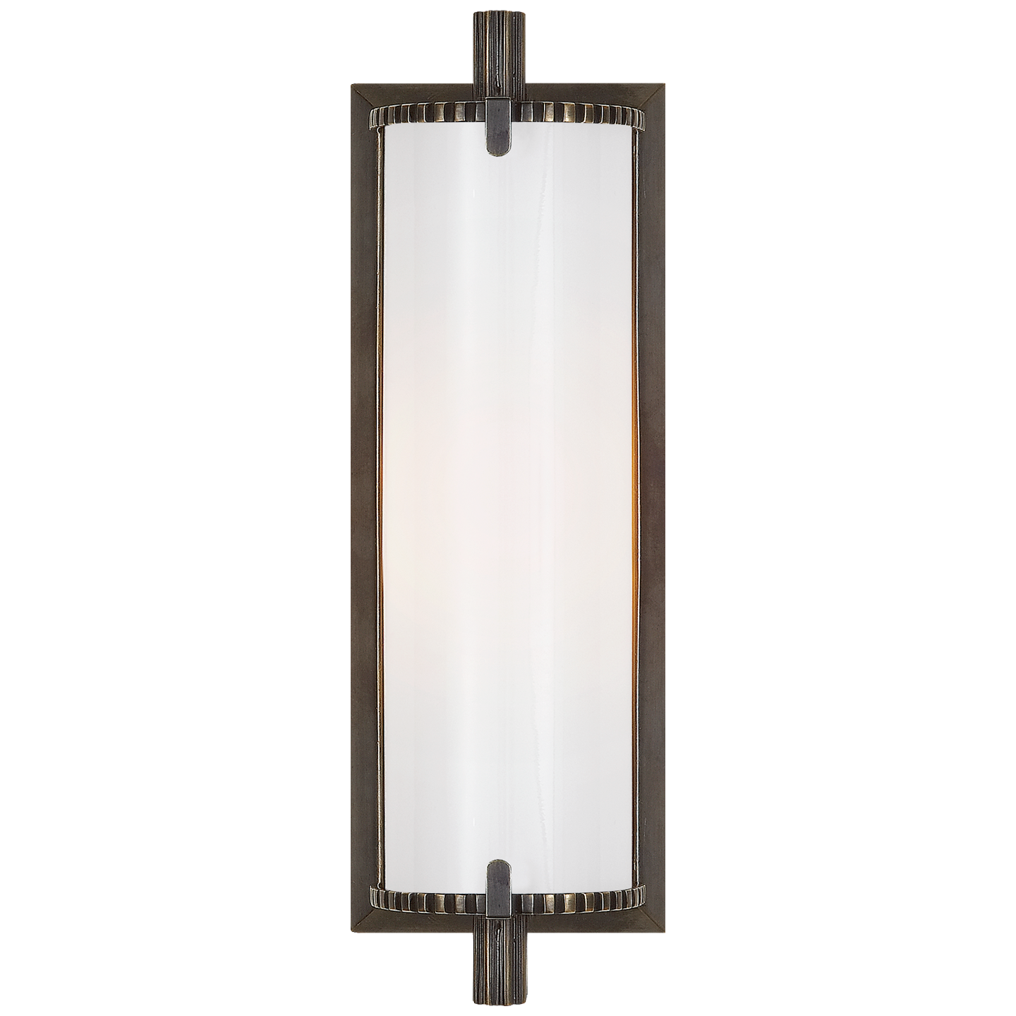 Calliope Short Bath Light in Bronze with White Glass