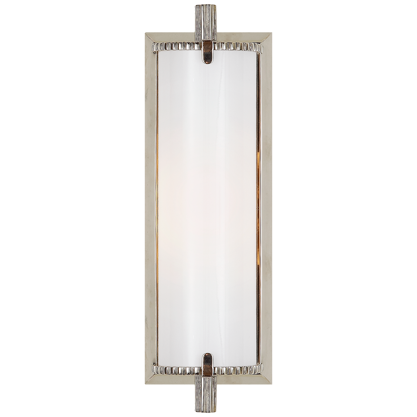 Calliope Short Bath Light in Polished Nickel with White Glass