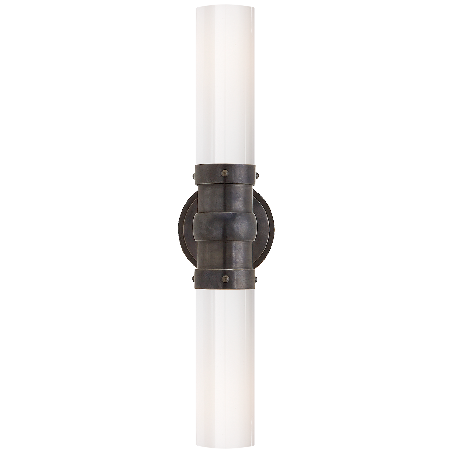 Graydon Double Bath Light in Bronze with White Glass