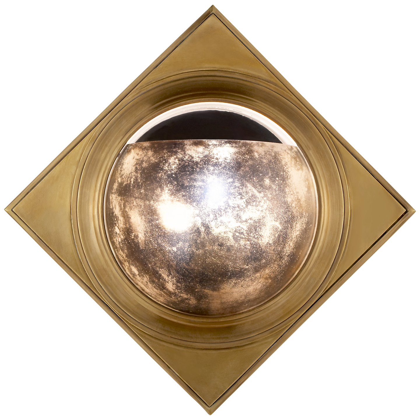 Venice Sconce in Hand-Rubbed Antique Brass with Antique Mirror