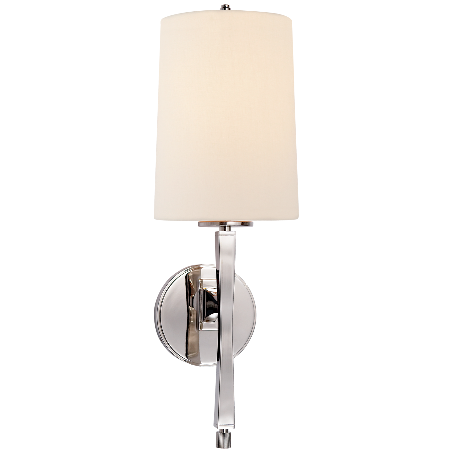 Edie Sconce in Polished Nickel with Linen Shade