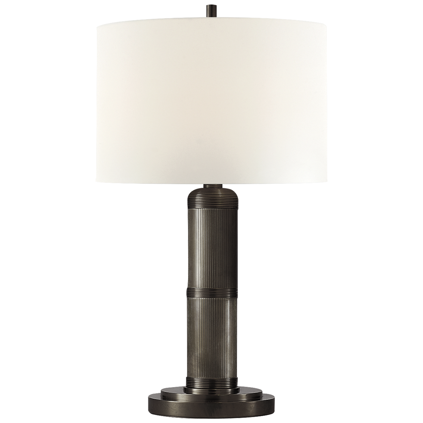 Longacre Small Table Lamp in Bronze with Linen Shade