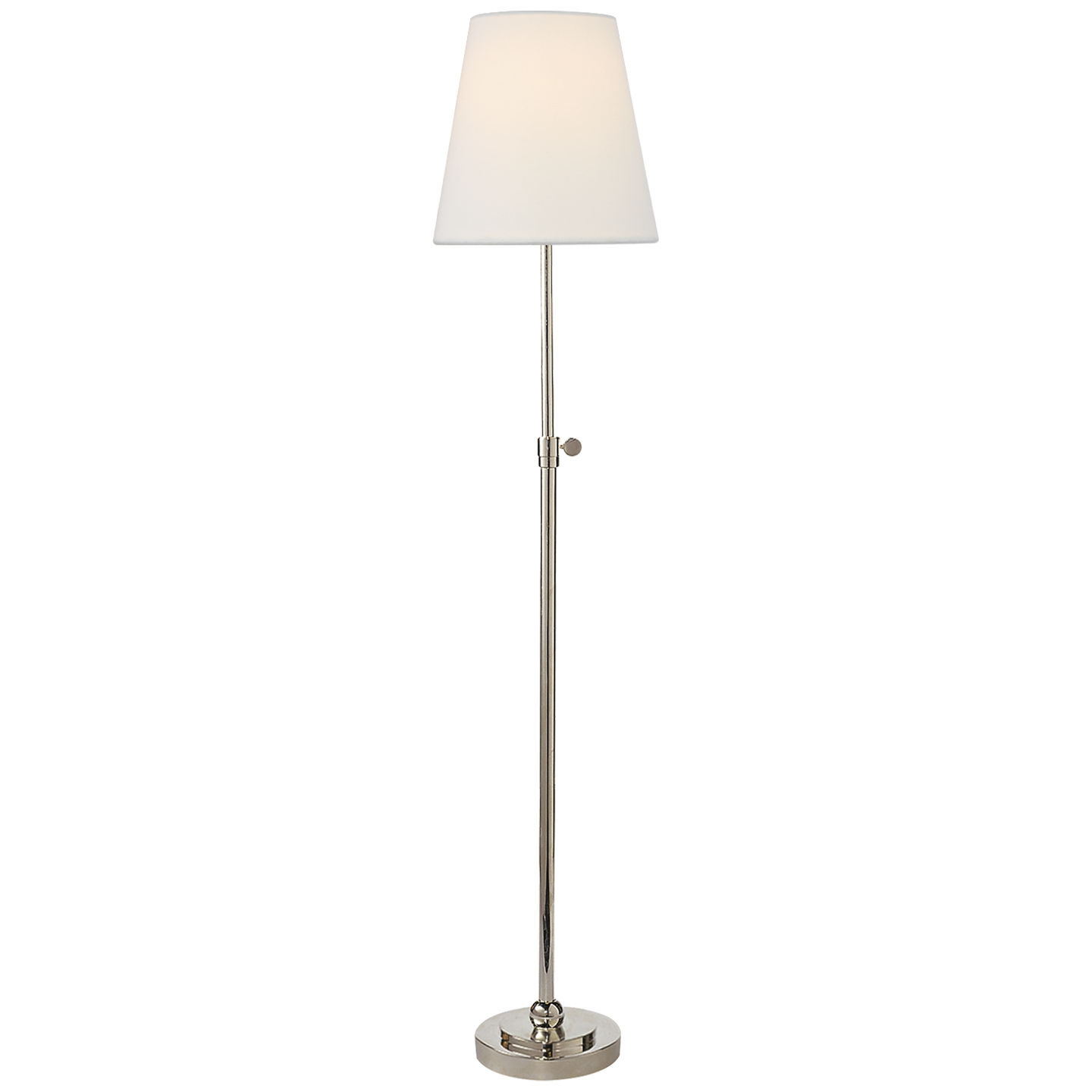 Bryant Table Lamp in Polished Nickel with Linen Shade