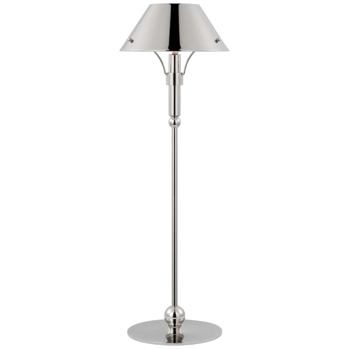 Turlington Medium Table Lamp in Polished Nickel with Polished Nickel Shade