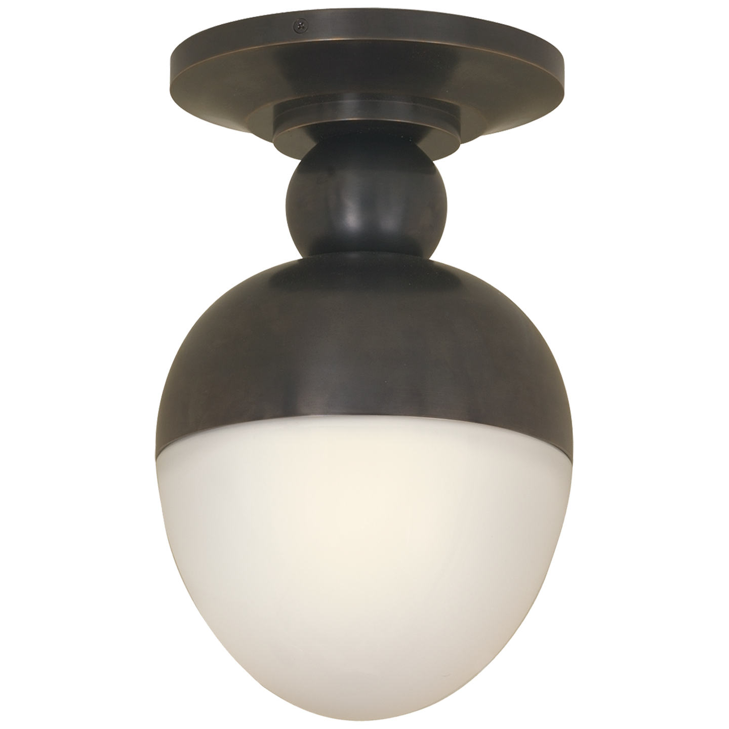 Clark Flush Mount in Bronze with White Glass