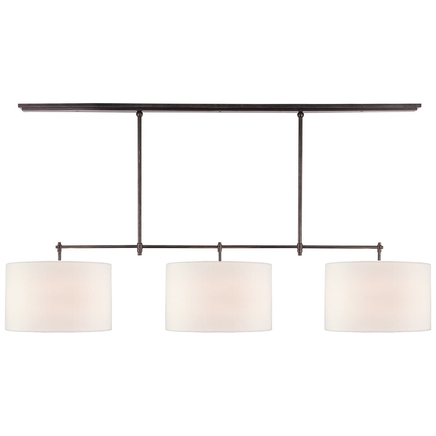 Bryant Large Billiard in Bronze with Linen Shades