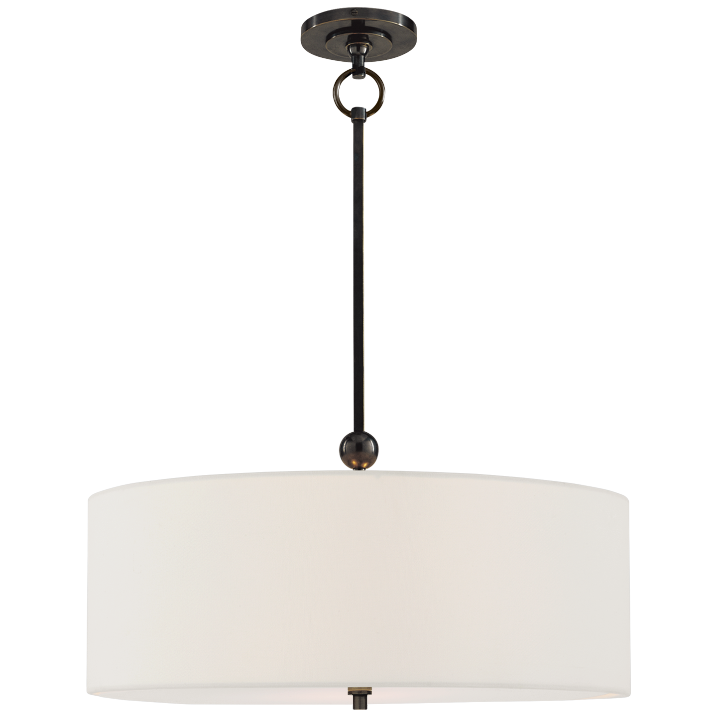 Reed Hanging Shade in Bronze with Linen Shade
