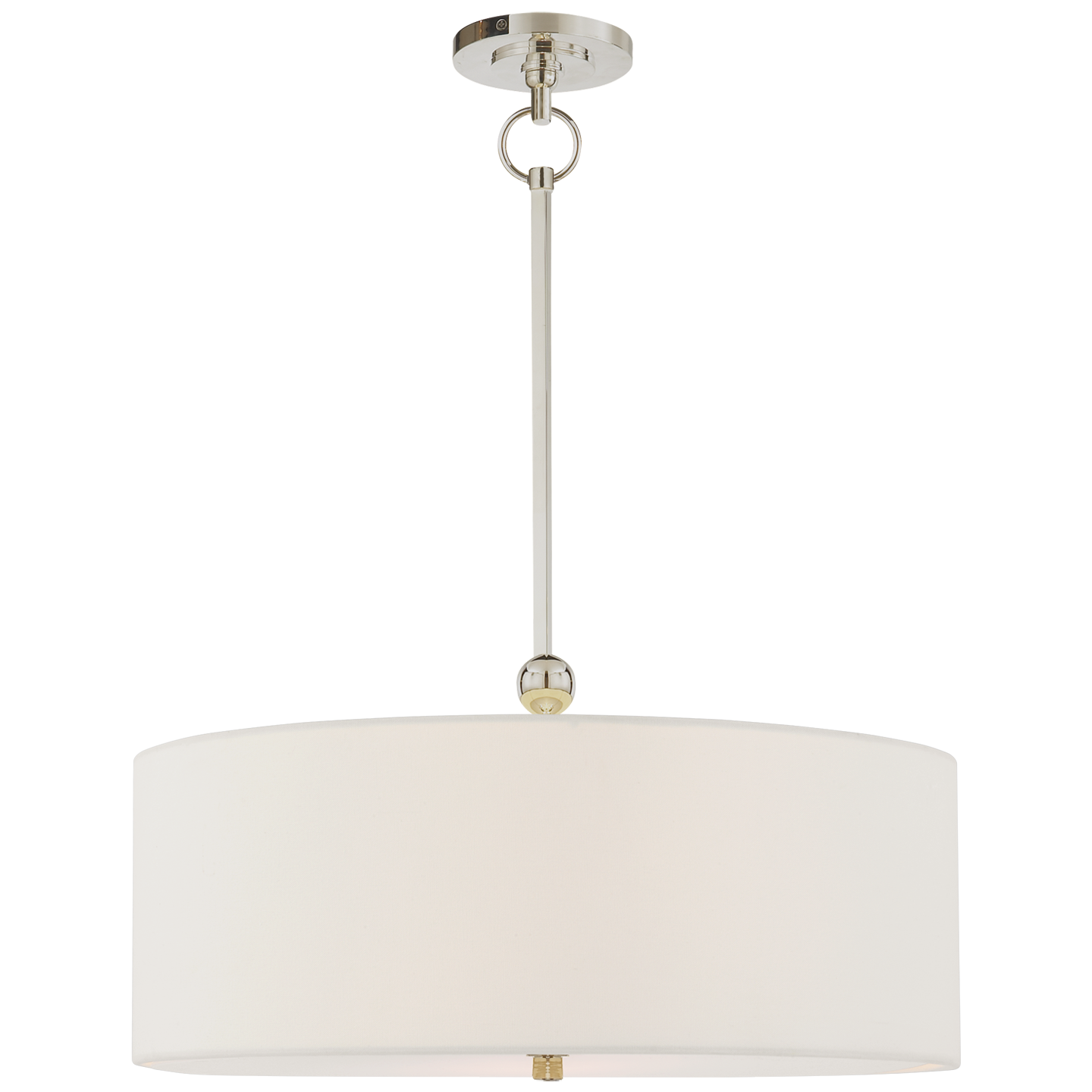 Reed Hanging Shade in Polished Nickel with Linen Shade