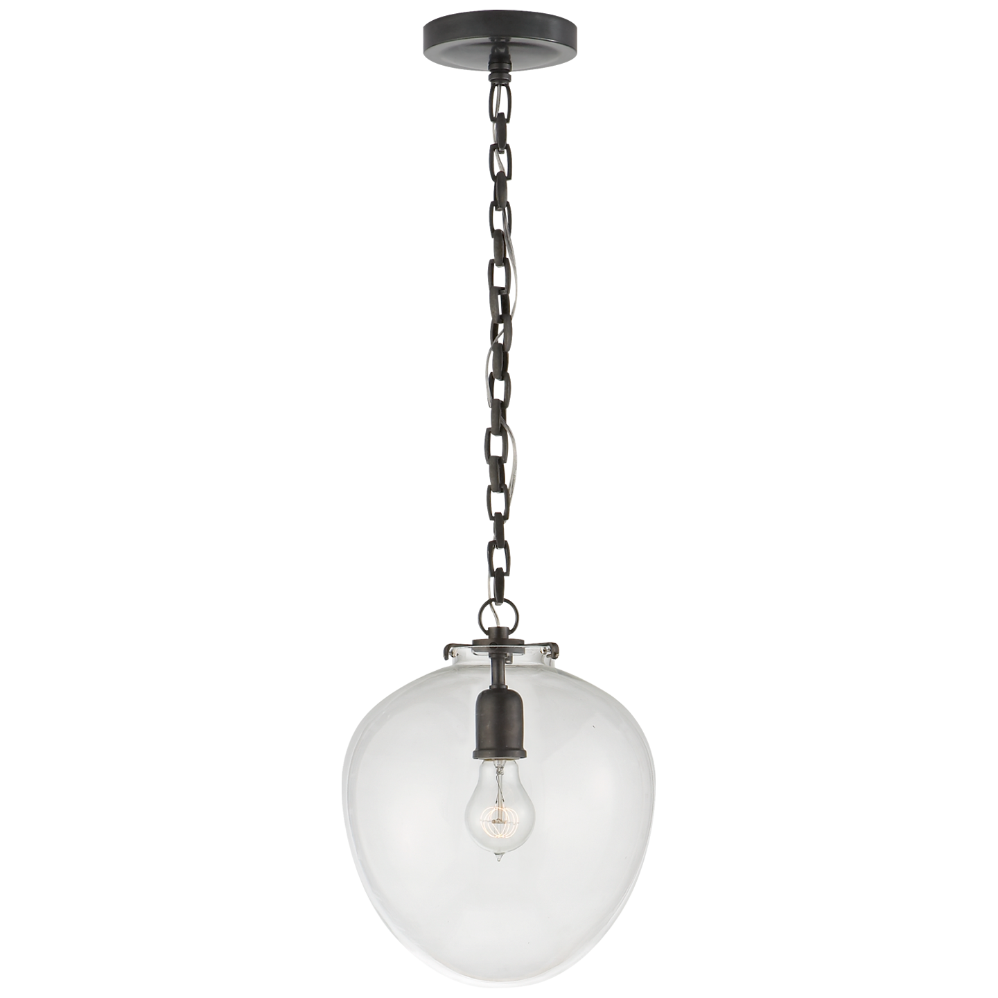 Katie Acorn Pendant in Bronze with Clear Glass