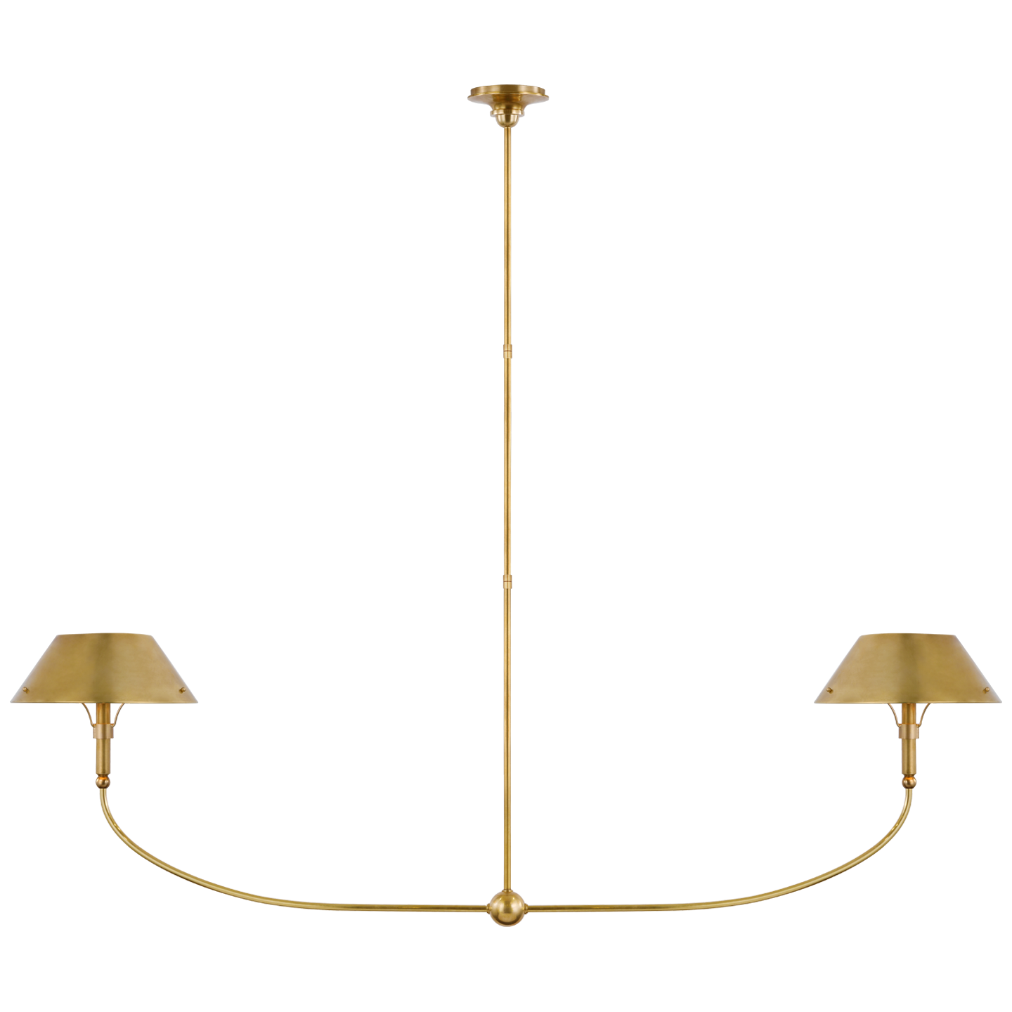 Turlington XL Linear Chandelier in Hand-Rubbed Antique Brass with Hand-Rubbed Antique Brass Shade