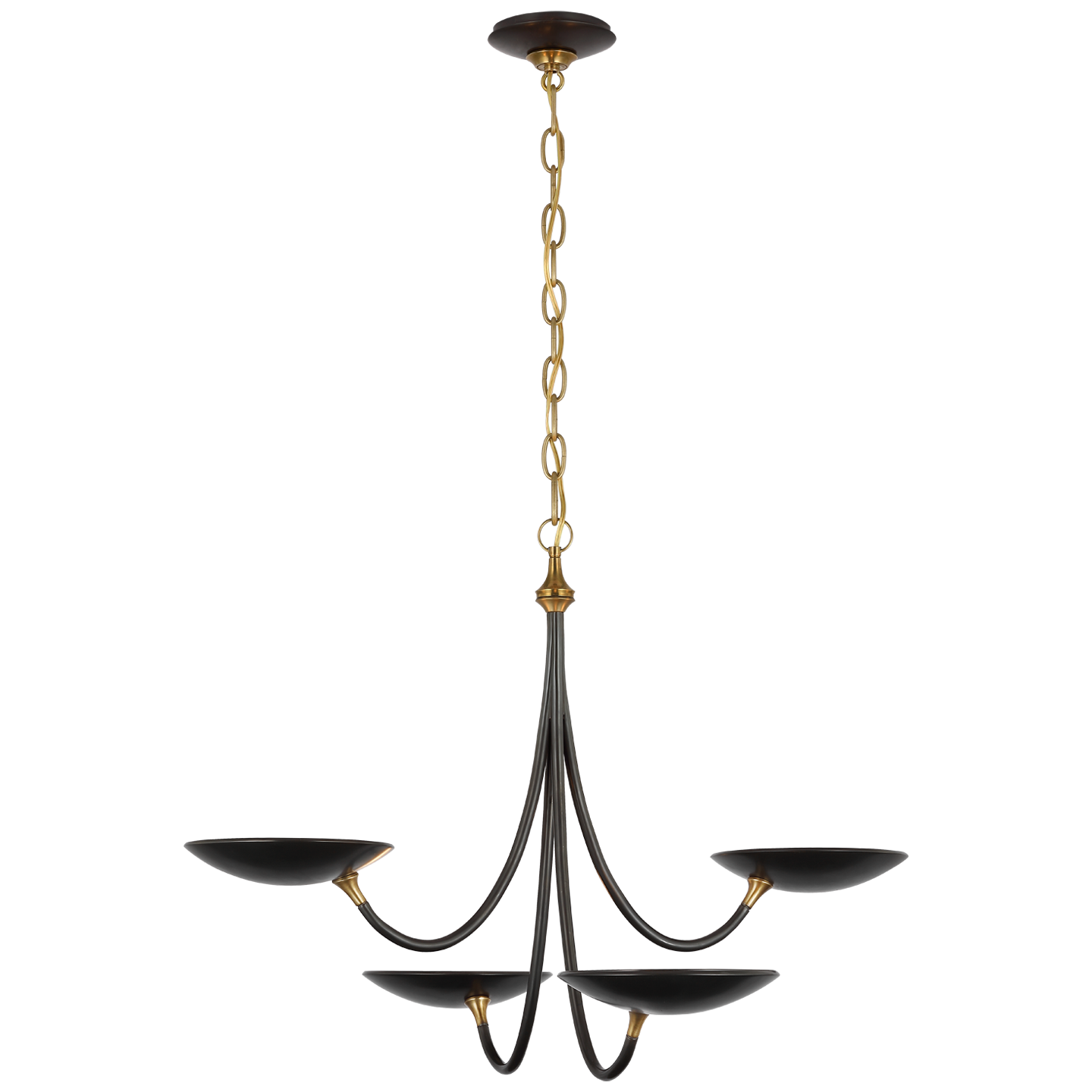 Keira Medium Chandelier in Bronze and Hand-Rubbed Antique Brass