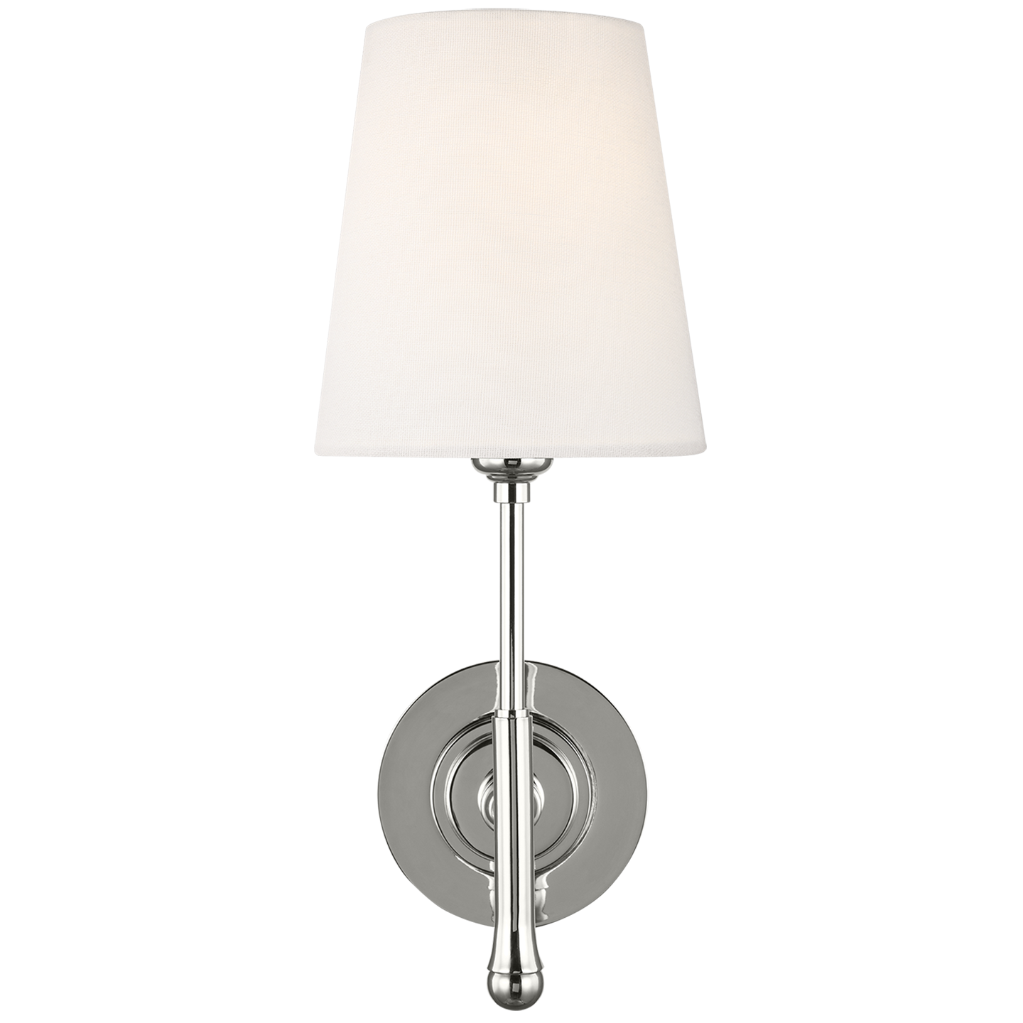 Capri Sconce in Polished Nickel with Linen Shade