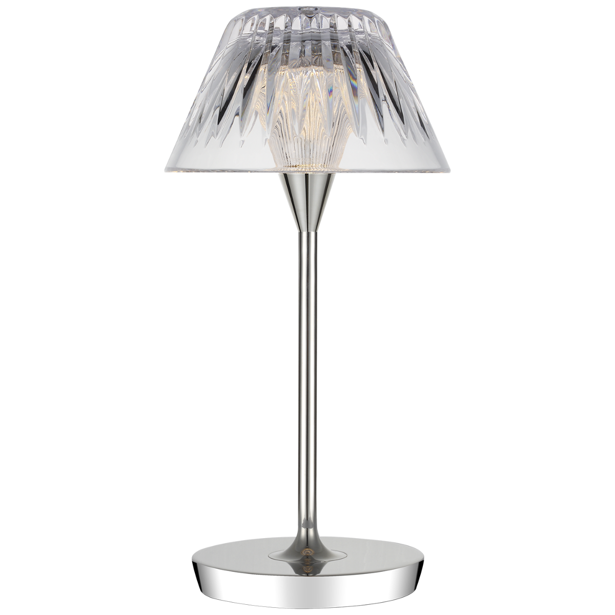 Blaze 12" Rechargeable Table Lamp in Polished Nickel with Clear Crystal