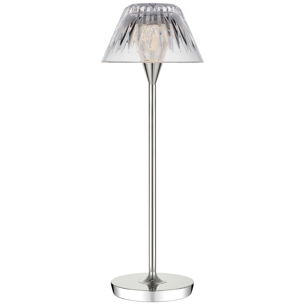 Blaze 16" Rechargeable Table Lamp in Polished Nickel with Clear Crystal
