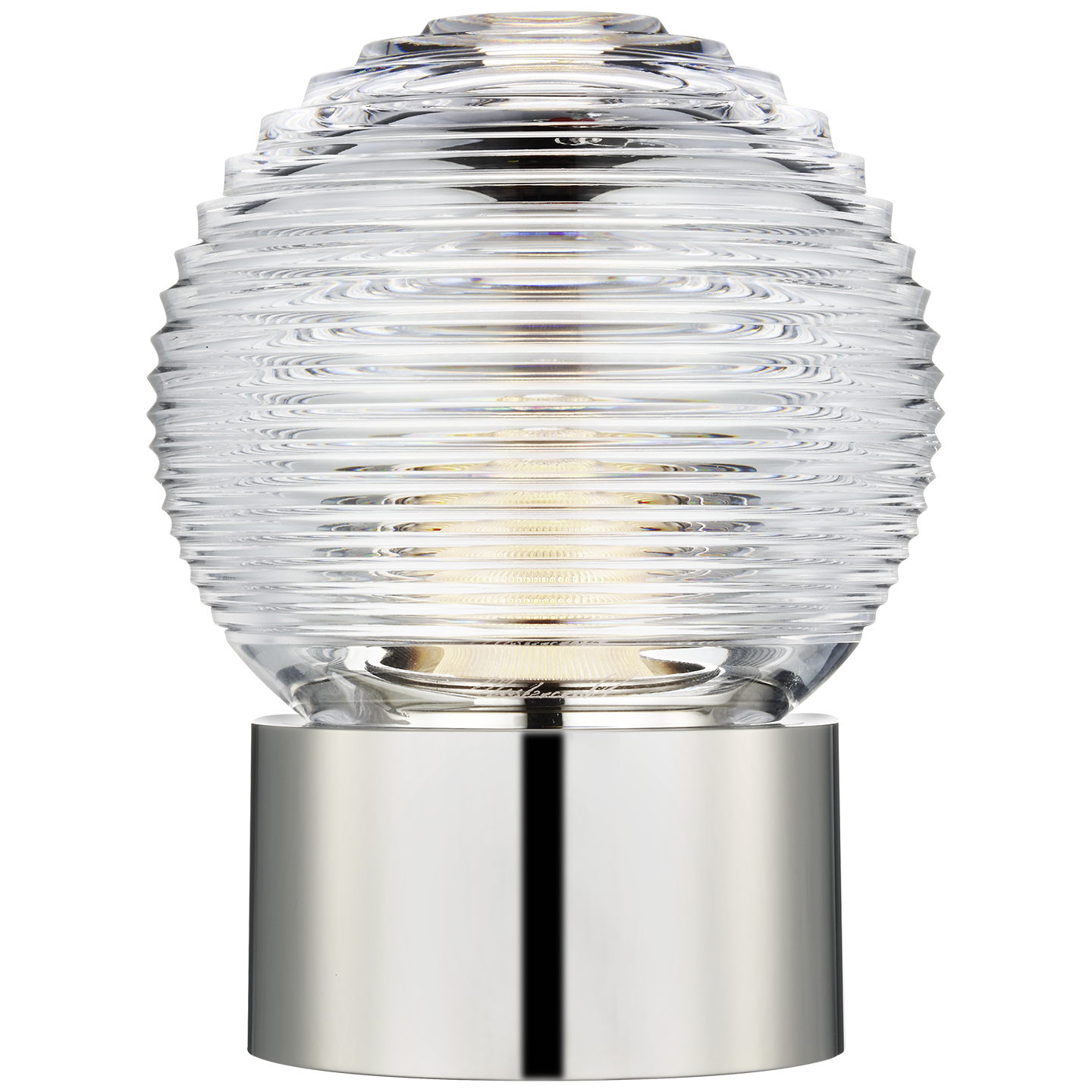 Circon 7" Rechargeable Accent Lamp in Polished Nickel with Clear Crystal