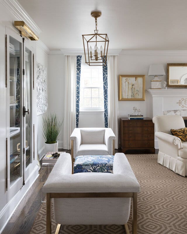 Darlana Small Lantern by Chapman & Myers, David 18" Art Light by Thomas O'Brien, Photography by Rachel McGinn