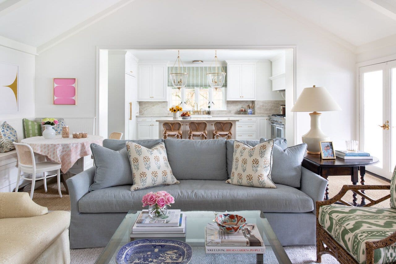 Lambay Table Lamp by Chapman & Myers, Pondview Medium Jar Lantern by AERIN, Vance 13 Flush Mount by Sean Lavin